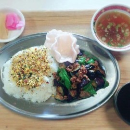 茄子とピーマンの肉味噌炒めプレート