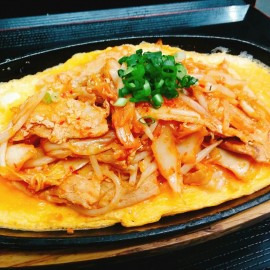 鉄板豚キムチ定食
