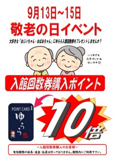 9月13日~15日 回数券